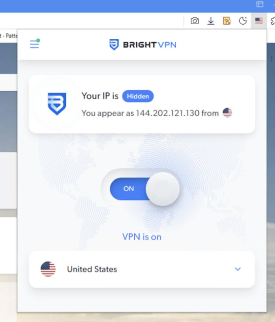 Maxthon browser's free integrated VPN service bright VPN